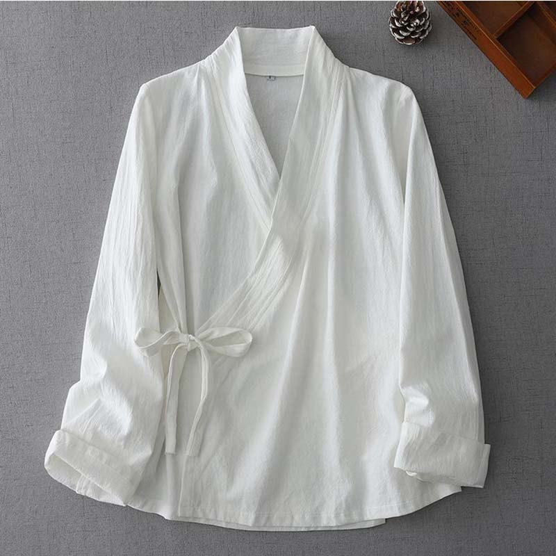 Summer Clothing Wraps - Çin Tarzı Kadın Wrap Tie-Front Kimono