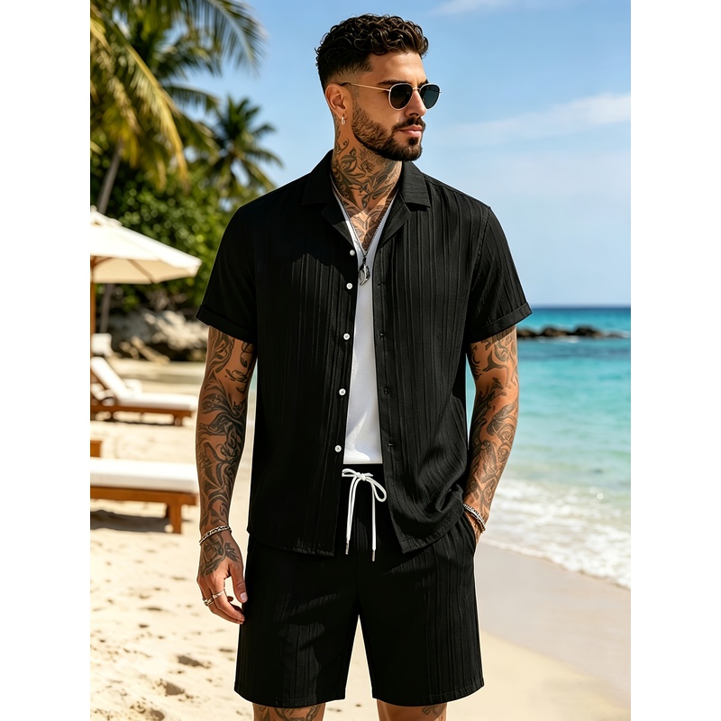 Summer Clothing Sets Men - 2Erkek Yazlık Günlük Takım Elbise Seti,