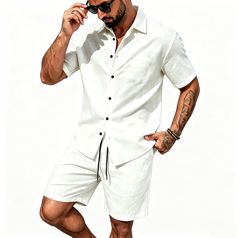 Erkekler Keten İki Parçalı Kıy - Summer Clothing Trends incelemesi ve fiyatı