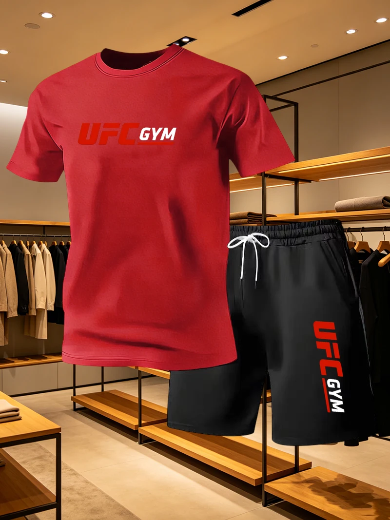 Erkek Moda Tişört Şort UFC Gün - Summer Clothing Men Fashion incelemesi ve fiyatı