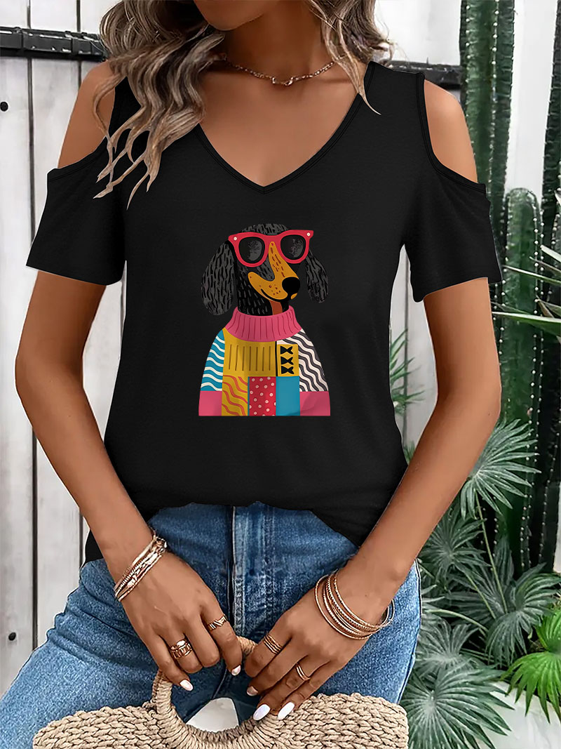 Hip Hop V Yaka Dachshund Köpek - Summer Clothing Drop incelemesi ve fiyatı