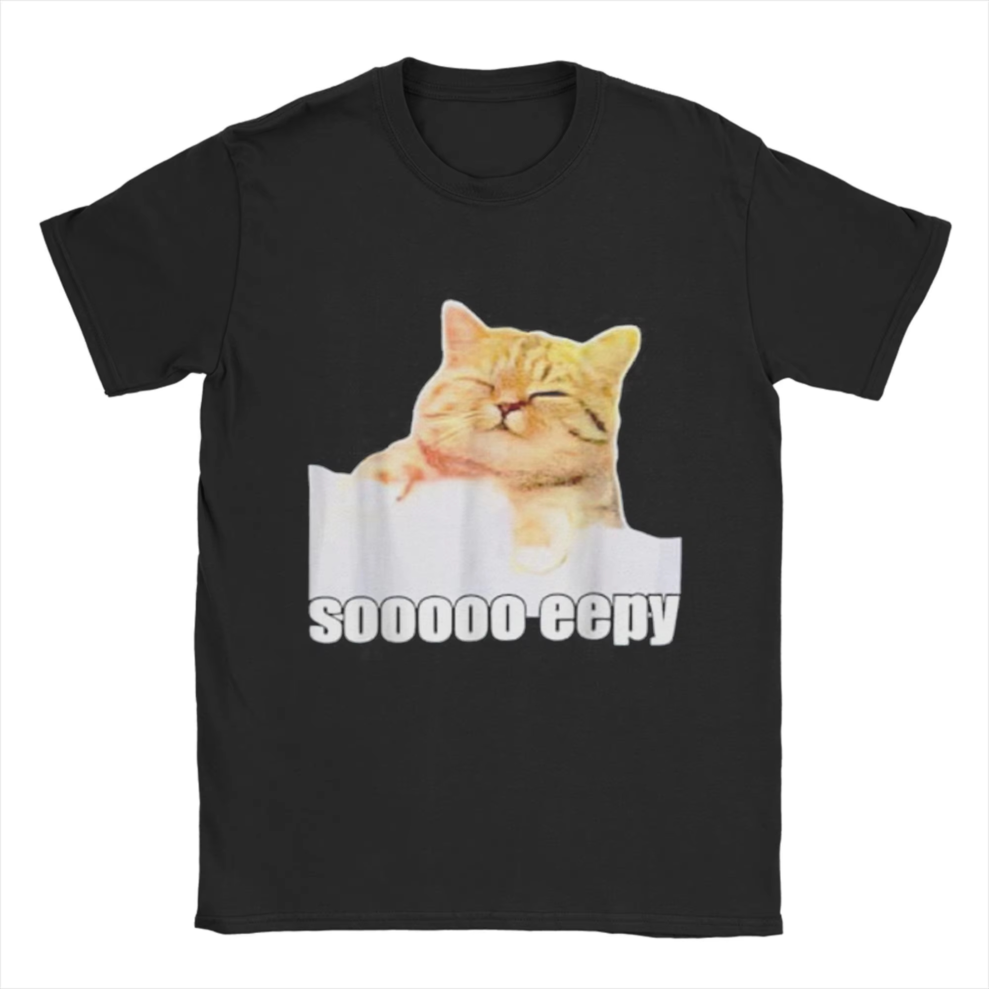 2026 Erkek T-Shirt Eepy Cat Uy - Summer Clothing Gif incelemesi ve fiyatı