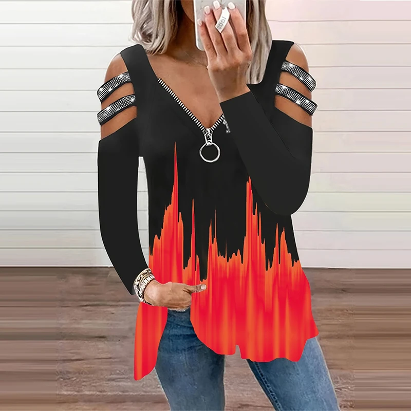 Degrade Renk Fermuar V Yaka T- - Summer Clothing Drop incelemesi ve fiyatı