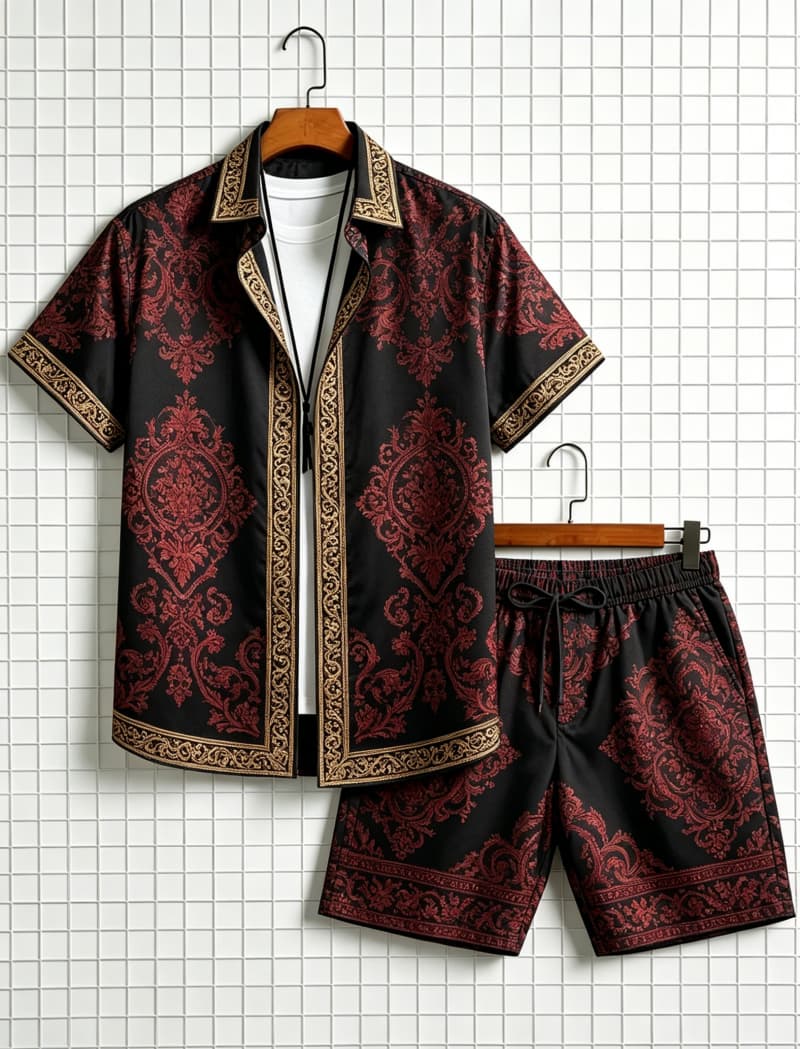 Erkek etnik desenli kısa kollu - Summer Clothing Trends incelemesi ve fiyatı