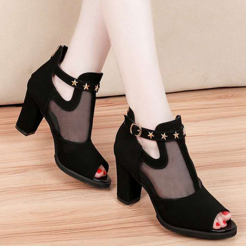 Fileli Peep Toe Blok Topuklu K - Summer Clothing Office incelemesi ve fiyatı