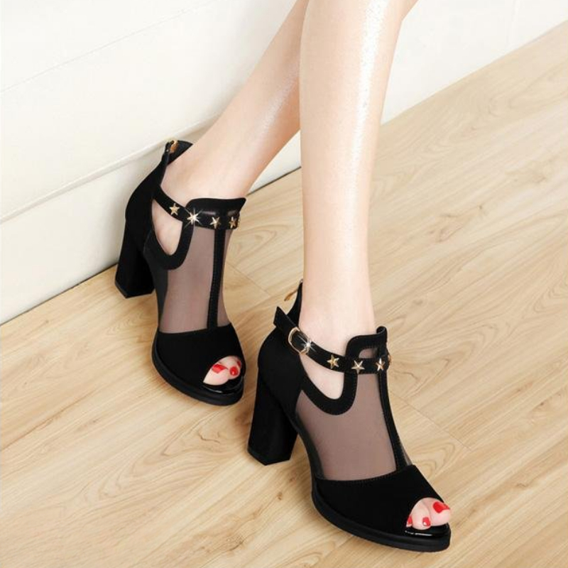 Fileli Peep Toe Blok Topuklu K - Summer Clothing Office incelemesi ve fiyatı