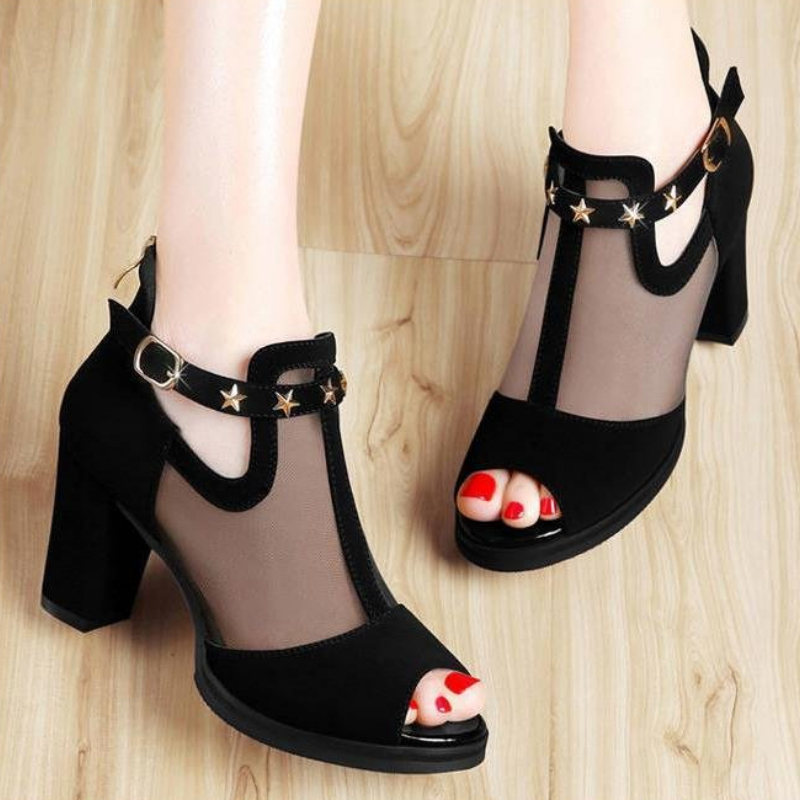 Fileli Peep Toe Blok Topuklu K - Summer Clothing Office incelemesi ve fiyatı