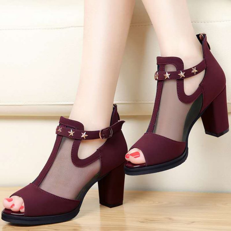Fileli Peep Toe Blok Topuklu K - Summer Clothing Office incelemesi ve fiyatı